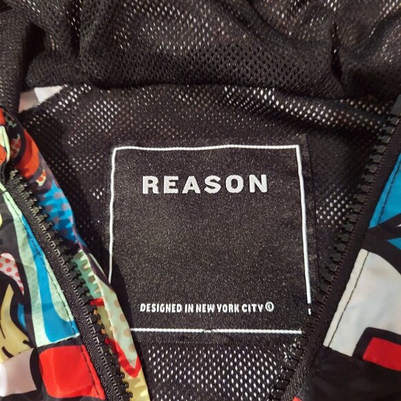 Reason Jacket Adult Large Windbreaker Hoodie Comic Strip money calls looks great - Picture 3 of 7